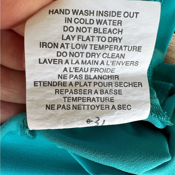 Sympli Canada Lagenlook Sleeveless Cut Out Shoulder Tunic Tank Teal Size 10 GUC - Picture 10 of 10